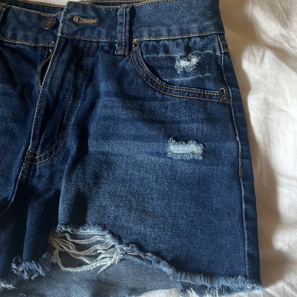 High Rise Jean Shorts - Picture 3 of 4